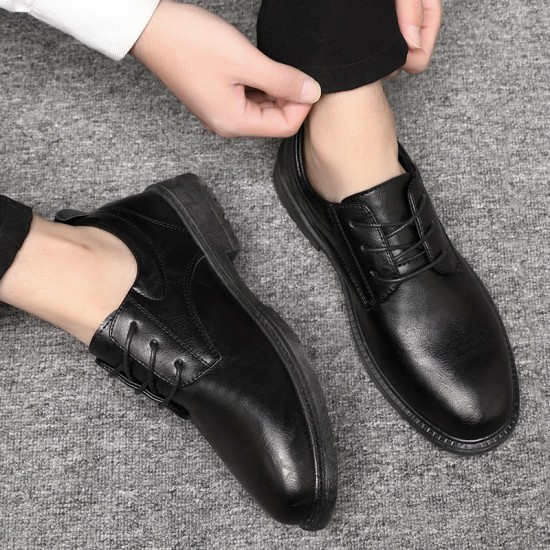 Autumn and winter men's casual leather shoes, Korean-style, breathable low-top, pointed-toe, trendy, versatile, soft-soled, work shoes for men Autumn and winter men's casual leather shoes, Korean-style, breathable low-top, pointed-toe, trendy, versatile, soft-soled, work shoes for men