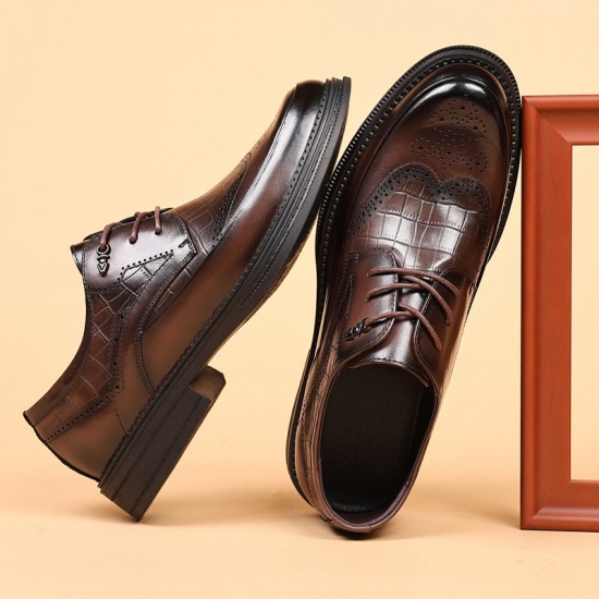 Men's leather shoes, high-end casual, genuine leather, British-style wedding shoes, wholesale, breathable, black, new models Men's leather shoes, high-end casual, genuine leather, British-style wedding shoes, wholesale, breathable, black, new models