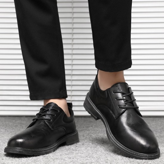 Autumn and winter men's casual leather shoes, Korean-style, breathable low-top, pointed-toe, trendy, versatile, soft-soled, work shoes for men Autumn and winter men's casual leather shoes, Korean-style, breathable low-top, pointed-toe, trendy, versatile, soft-soled, work shoes for men