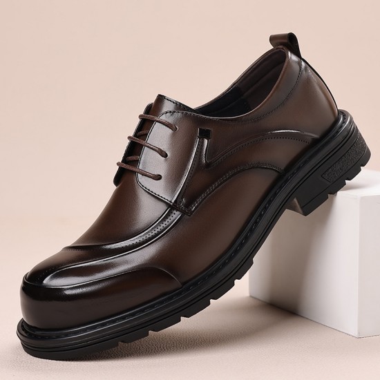 High-end men's shoes, autumn new, men's genuine leather business shoes, non-slip, large-toe, thick-soled casual leather shoes for young and middle-aged men High-end men's shoes, autumn new, men's genuine leather business shoes, non-slip, large-toe, thick-soled casual leather shoes for young and middle-aged men
