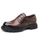 New autumn men's leather shoes, large toe commuter thick-soled genuine leather men's shoes, top-grain cowhide, luxury black British style New autumn men's leather shoes, large toe commuter thick-soled genuine leather men's shoes, top-grain cowhide, luxury black British style
