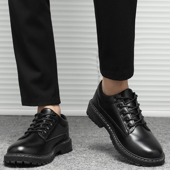 Men's business leather shoes, formal British-style casual shoes, cross-border delivery of thick-soled suit shoes for youth students