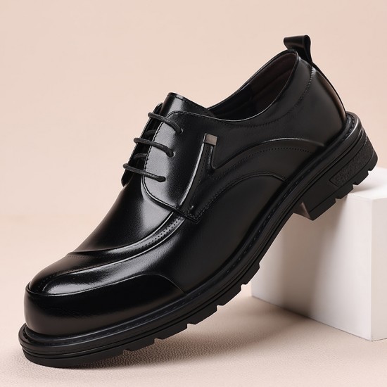 High-end men's shoes, autumn new, men's genuine leather business shoes, non-slip, large-toe, thick-soled casual leather shoes for young and middle-aged men High-end men's shoes, autumn new, men's genuine leather business shoes, non-slip, large-toe, thick-soled casual leather shoes for young and middle-aged men