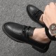 Spring and autumn loafers for men Breathable leather shoes, versatile casual shoes, black work shoes, slip-on loafers.