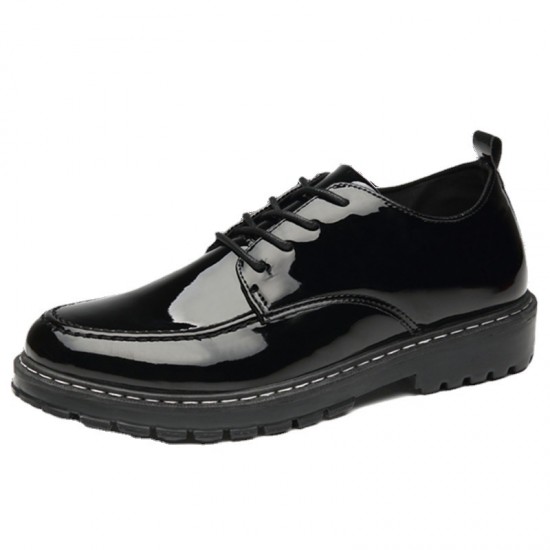 Shipshipping shiny leather British leather shoes, versatile Korean-style small leather shoes, thick-soled Martin work shoes, cross-border shoes for foreign trade Shipshipping shiny leather British leather shoes, versatile Korean-style small leather shoes, thick-soled Martin work shoes, cross-border shoes for foreign trade