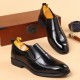 Men's leather slip-on shoes, top-grain cowhide pointed toe shoes, high-end business commuting, black wedding shoes, trendy Men's leather slip-on shoes, top-grain cowhide pointed toe shoes, high-end business commuting, black wedding shoes, trendy