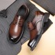 New autumn men's leather shoes, large toe commuter thick-soled genuine leather men's shoes, top-grain cowhide, luxury black British style New autumn men's leather shoes, large toe commuter thick-soled genuine leather men's shoes, top-grain cowhide, luxury black British style
