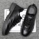 Autumn and winter men's casual leather shoes, lace-up Martin boots, Korean-style sneakers, breathable low-top shoes, work shoes, Martin boots for men