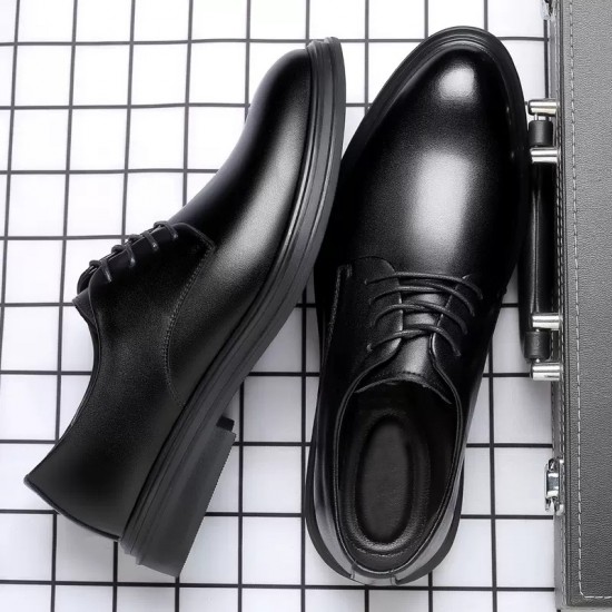 New men's leather shoes, business formal, genuine leather, soft-soled, casual cross-border men's shoes, height-enhancing wedding shoes New men's leather shoes, business formal, genuine leather, soft-soled, casual cross-border men's shoes, height-enhancing wedding shoes