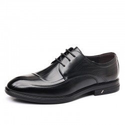 autumn new men's leather shoes, top-grain cowhide, British-style, high-end business, pointed-toe wedding shoes, trendy genuine leather men's shoes