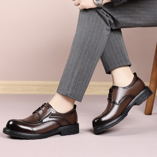High-end men's shoes, autumn new, men's genuine leather business shoes, non-slip, large-toe, thick-soled casual leather shoes for young and middle-aged men High-end men's shoes, autumn new, men's genuine leather business shoes, non-slip, large-toe, thick-soled casual leather shoes for young and middle-aged men