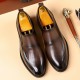 Men's leather slip-on shoes, top-grain cowhide pointed toe shoes, high-end business commuting, black wedding shoes, trendy Men's leather slip-on shoes, top-grain cowhide pointed toe shoes, high-end business commuting, black wedding shoes, trendy