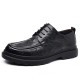 Top-grain sheepskin men's leather shoes, breathable, British-style men's trendy shoes, spring casual wholesale, genuine leather, new Korean-style men's shoes.