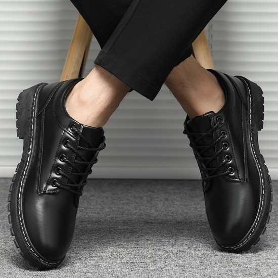 Men's business leather shoes, formal British-style casual shoes, cross-border delivery of thick-soled suit shoes for youth students