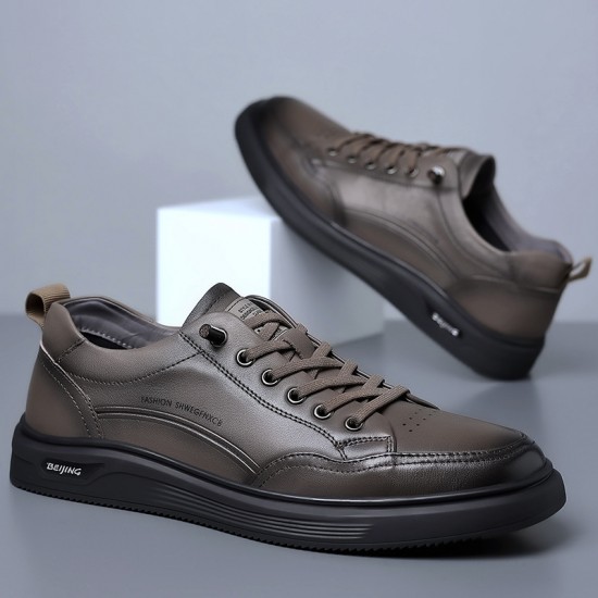 New Genuine Leather Men's Spring Casual Wholesale Korean Style Trendy Leather Shoes, Simple and Versatile European Style Men's Shoes New Genuine Leather Men's Spring Casual Wholesale Korean Style Trendy Leather Shoes, Simple and Versatile European Style Men's Shoes