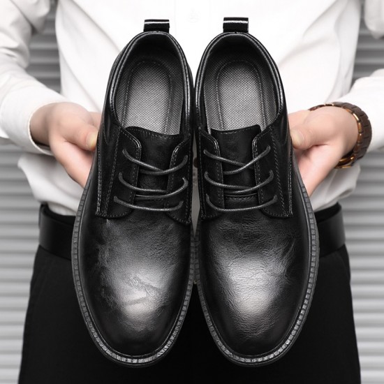 Autumn and winter men's casual leather shoes, Korean-style, breathable low-top, pointed-toe, trendy, versatile, soft-soled, work shoes for men Autumn and winter men's casual leather shoes, Korean-style, breathable low-top, pointed-toe, trendy, versatile, soft-soled, work shoes for men
